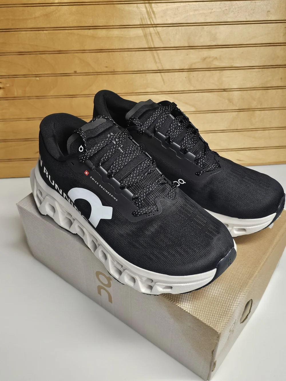 On Running Men's Cloudmonster 3 Black/White Running Shoes